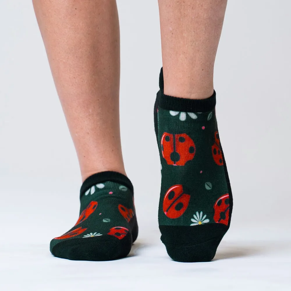 Ladybug Picnic Diabetic Ankle Socks