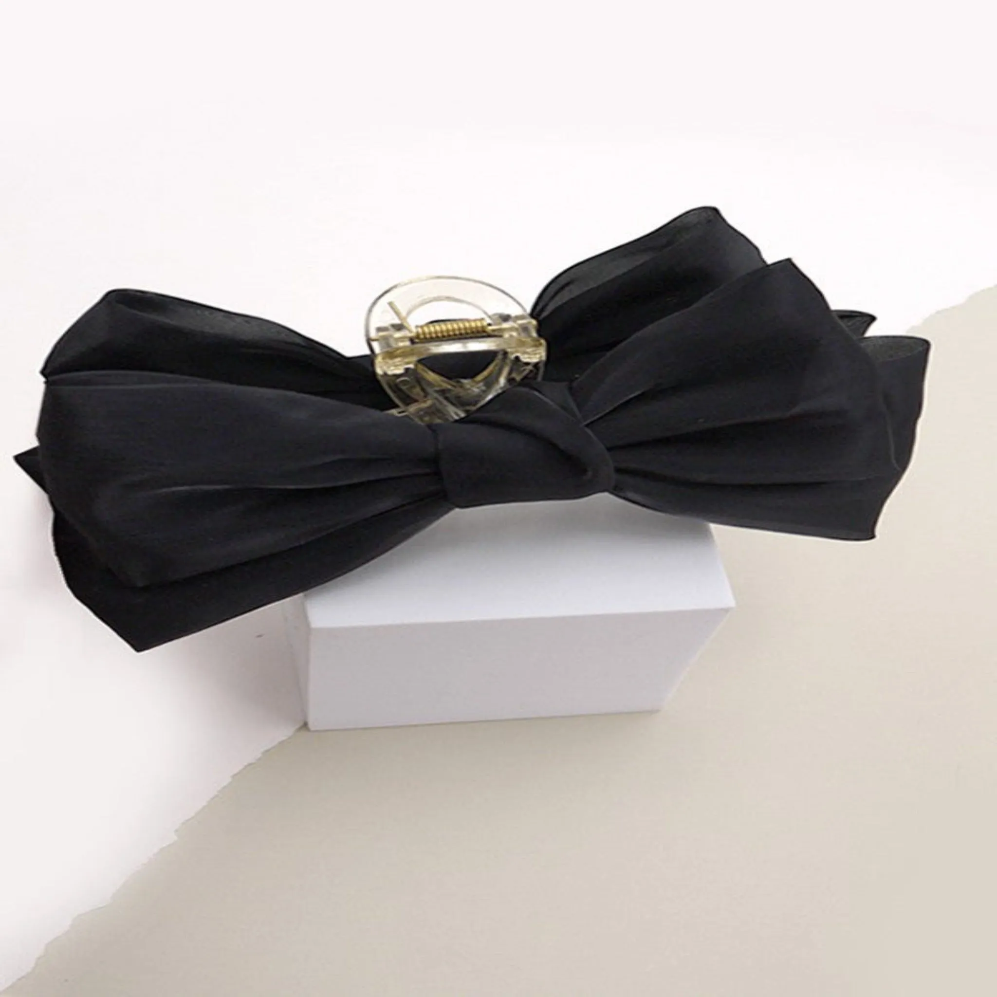 Large Double Ribbon Bow Hair Clip