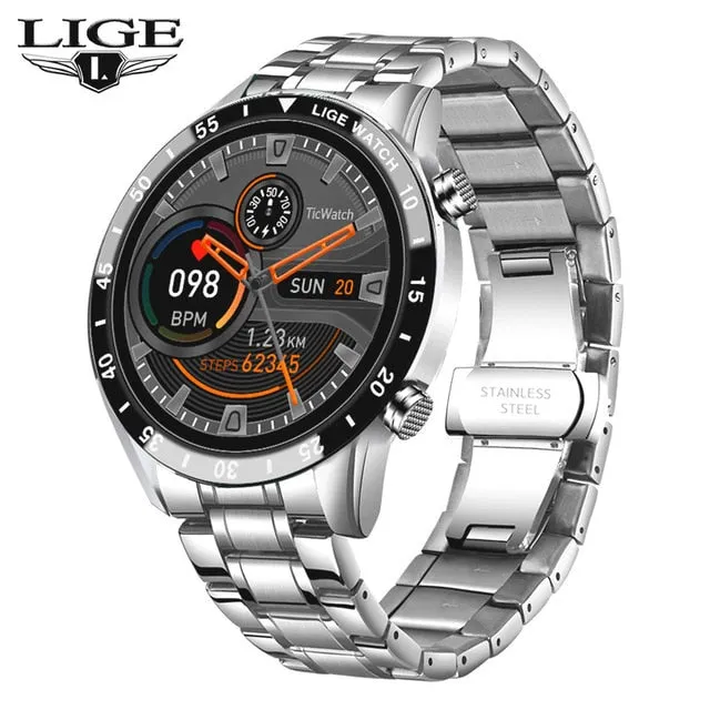 LIGE 2021 New Bluetooth Call Full Touch Screen SmartWatch