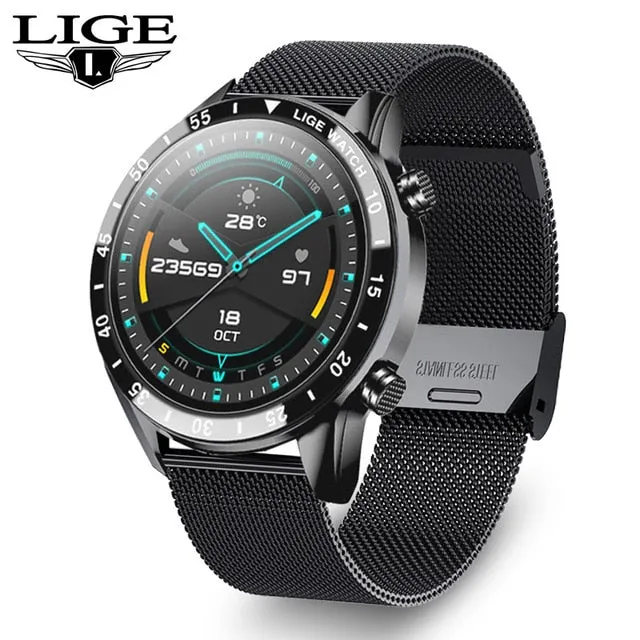 LIGE 2021 New Bluetooth Call Full Touch Screen SmartWatch