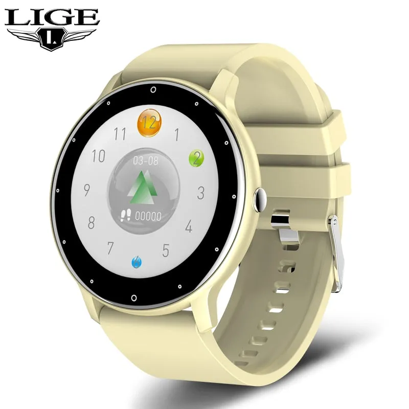 LIGE New Smart Watch Men Full Touch Screen Sport Fitness Watch IP67 Waterproof Bluetooth For Android ios smartwatch Men box