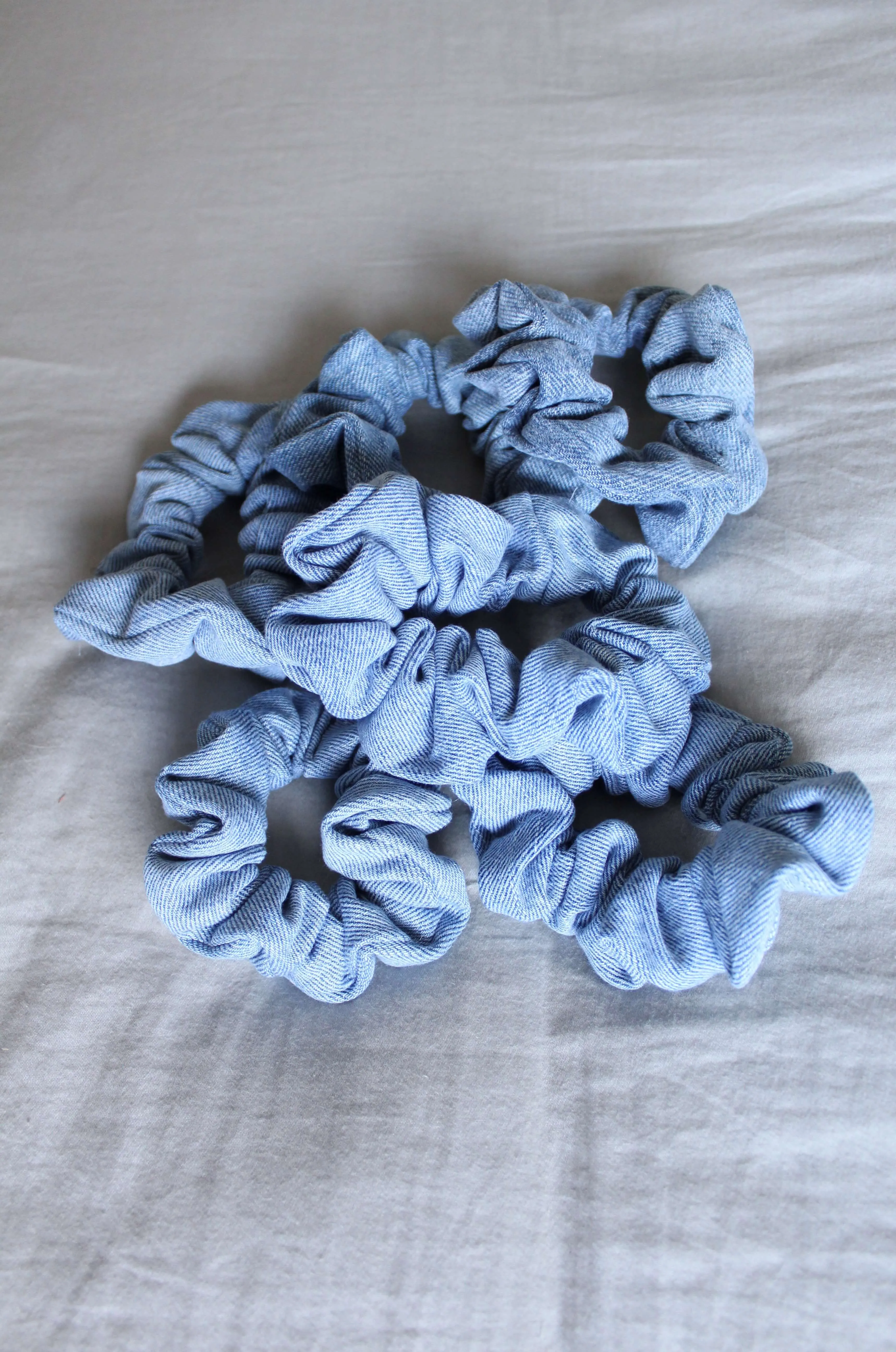 Light Blue Vintage Denim Scrunchie