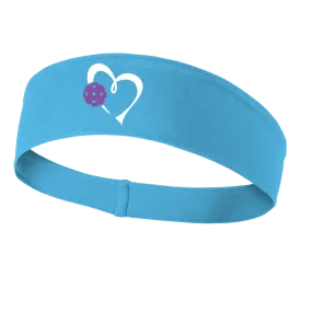 Love Pickleball Heart (Purple) | Pickleball Headband | 100% Polyester