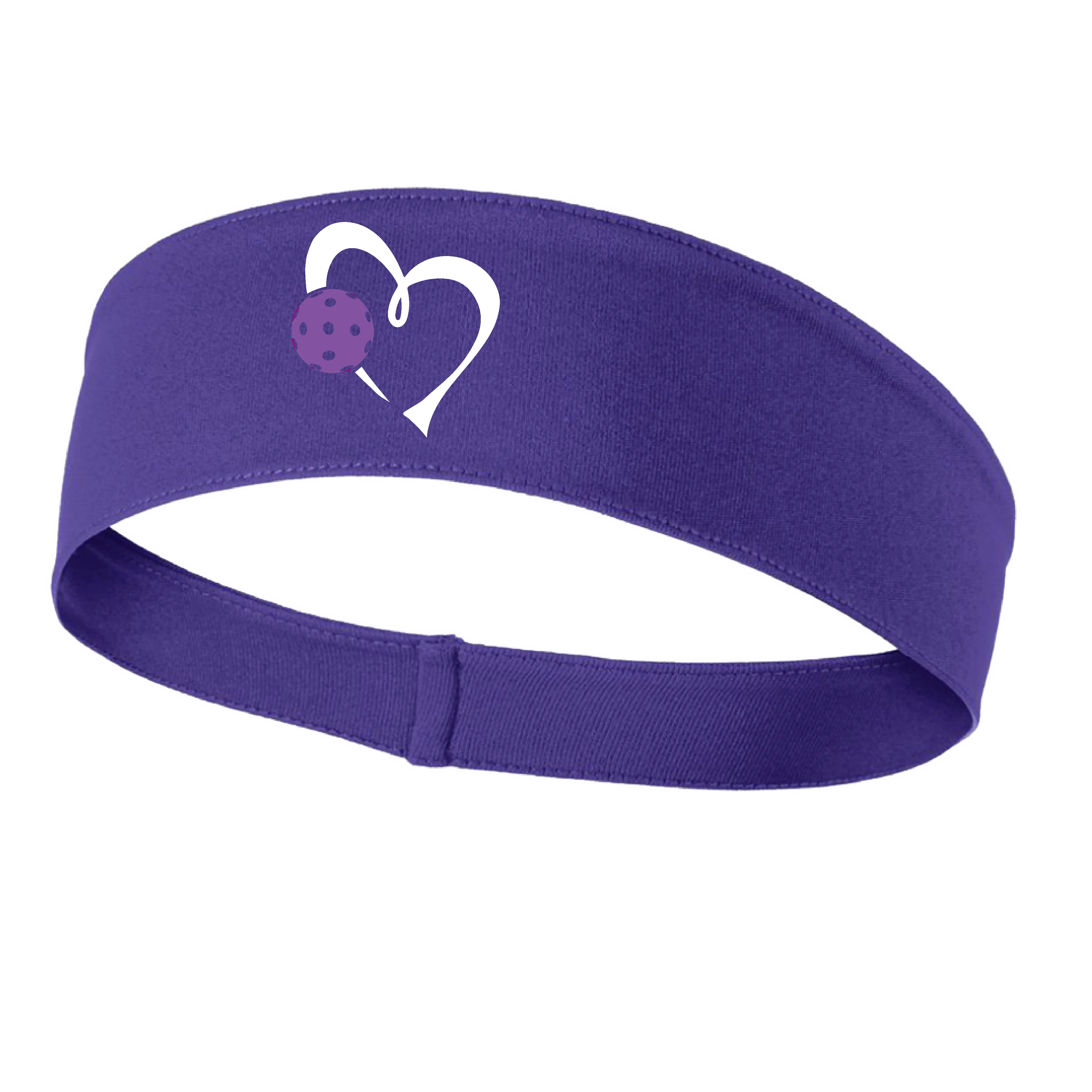 Love Pickleball Heart (Purple) | Pickleball Headband | 100% Polyester