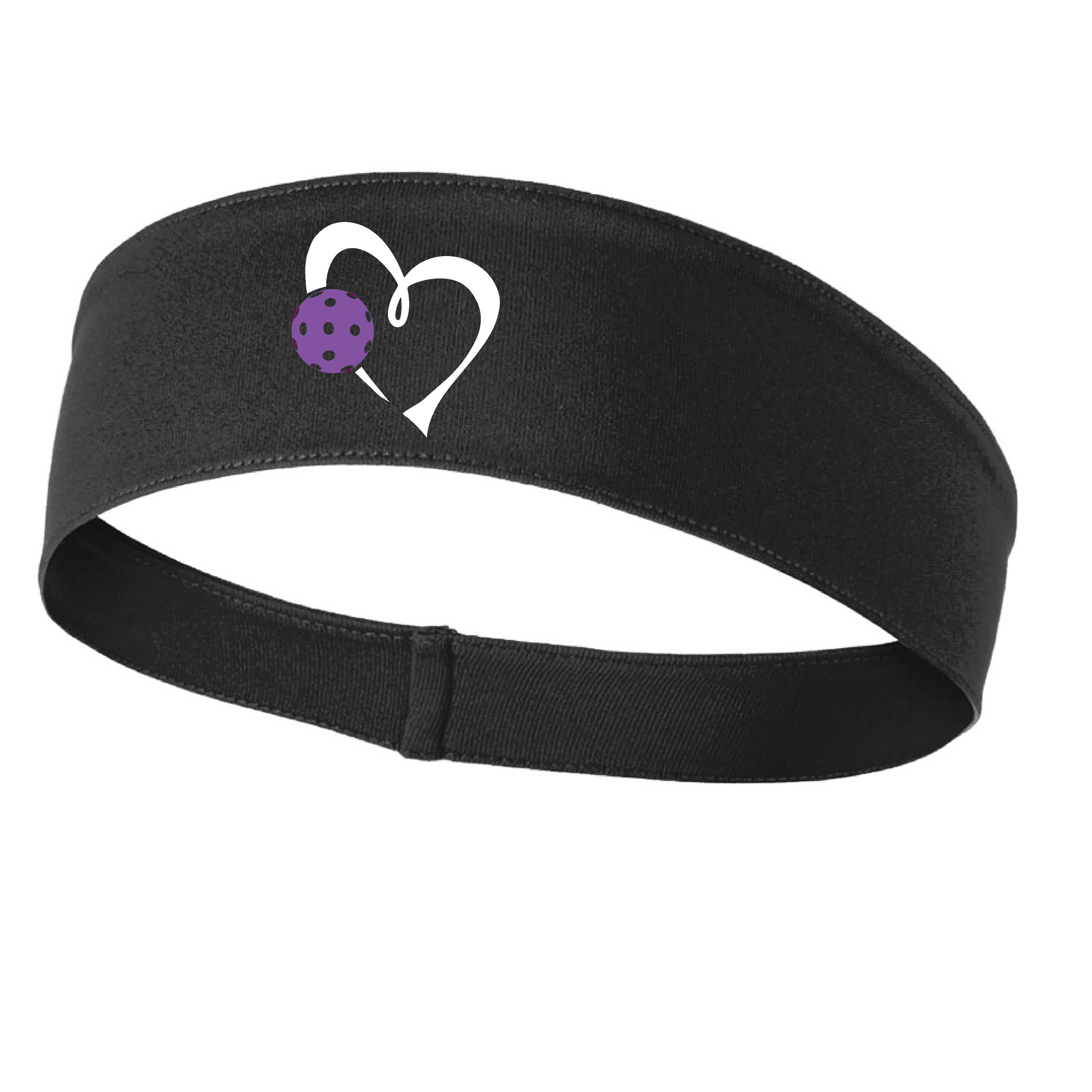 Love Pickleball Heart (Purple) | Pickleball Headband | 100% Polyester