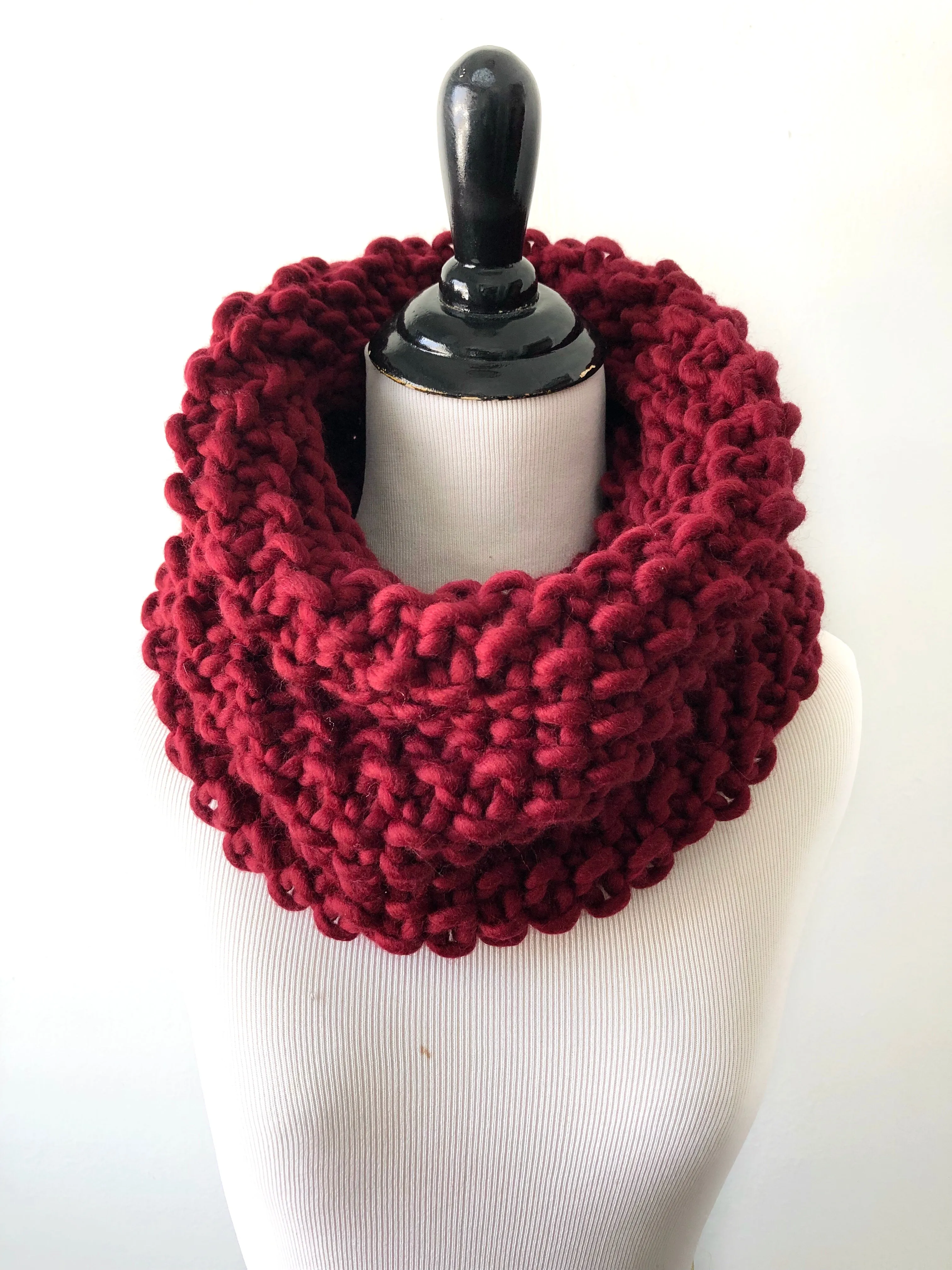 Merino Bubble Fluff Cowl in Cabernet