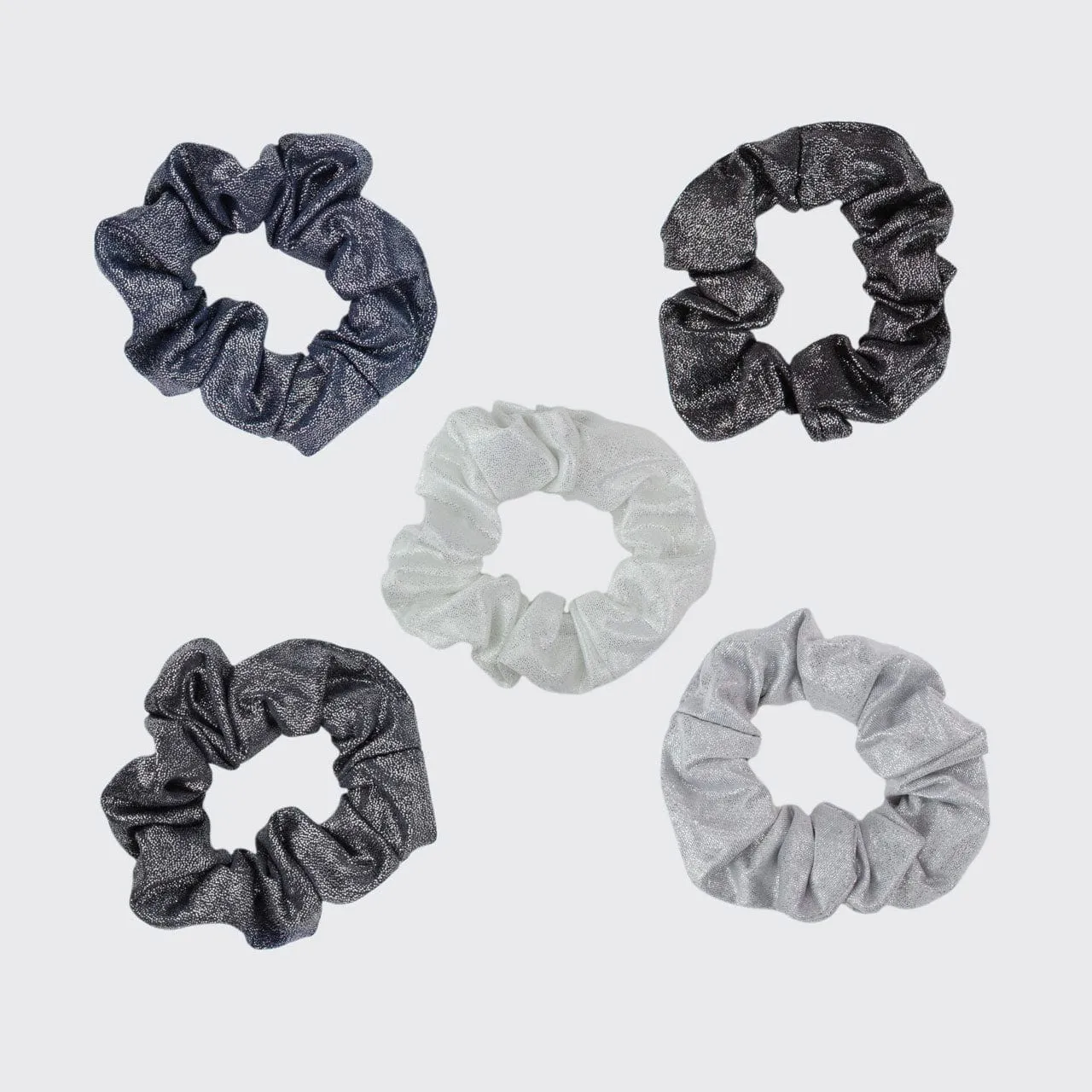 Metallic Scrunchies - Black/Gray