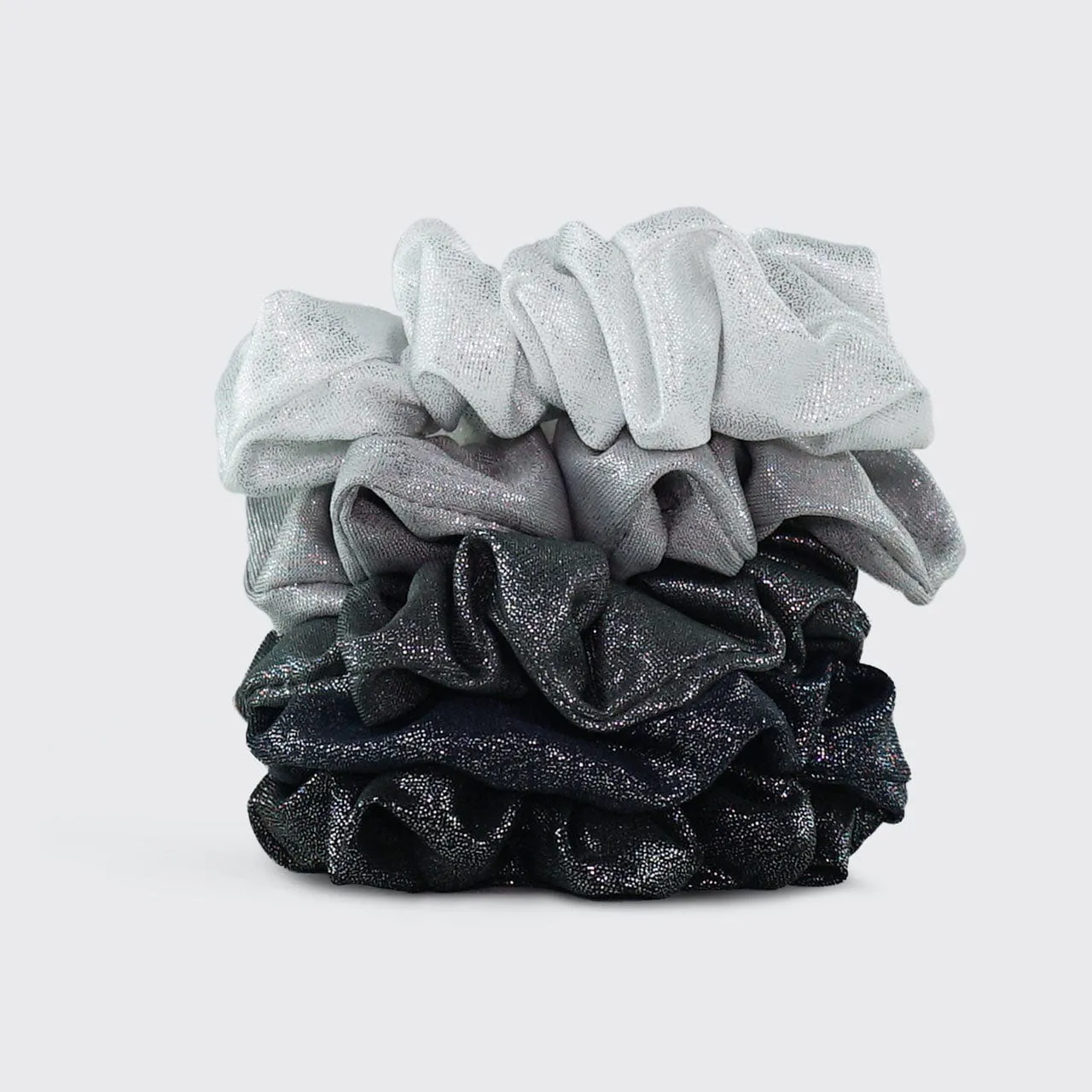 Metallic Scrunchies - Black/Gray