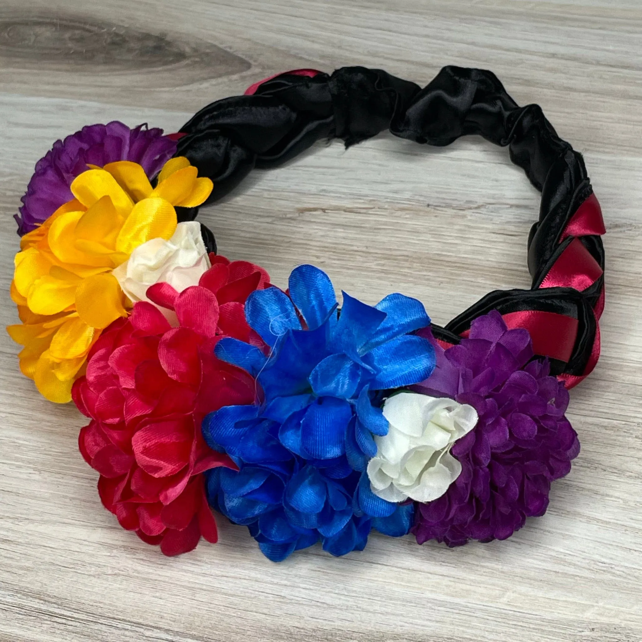 Mexican Braided Headpiece with Flowers