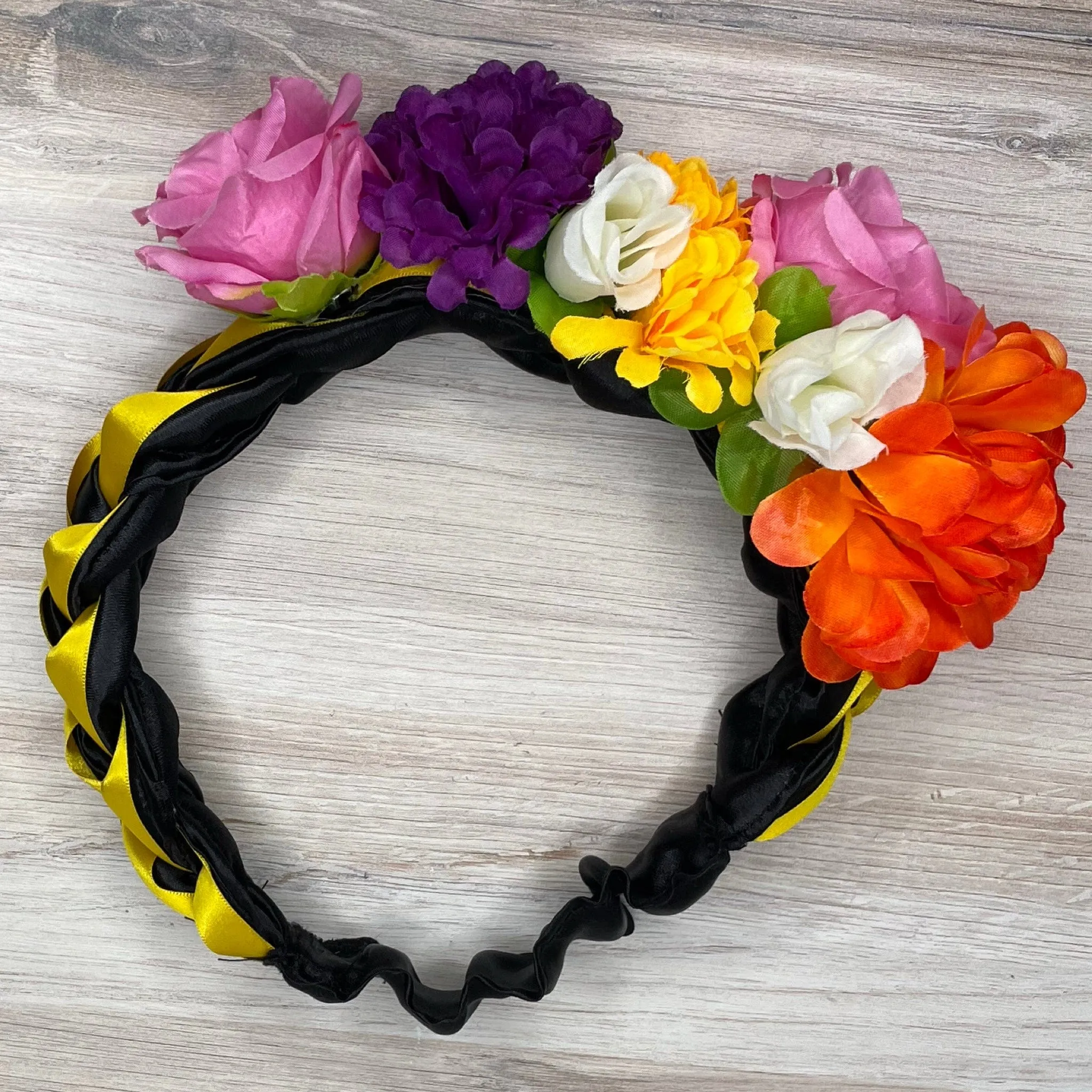 Mexican Braided Headpiece with Flowers