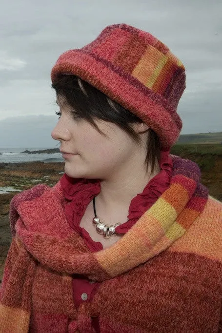 Orkney Landscape Long Scarf in Red Sky at Night