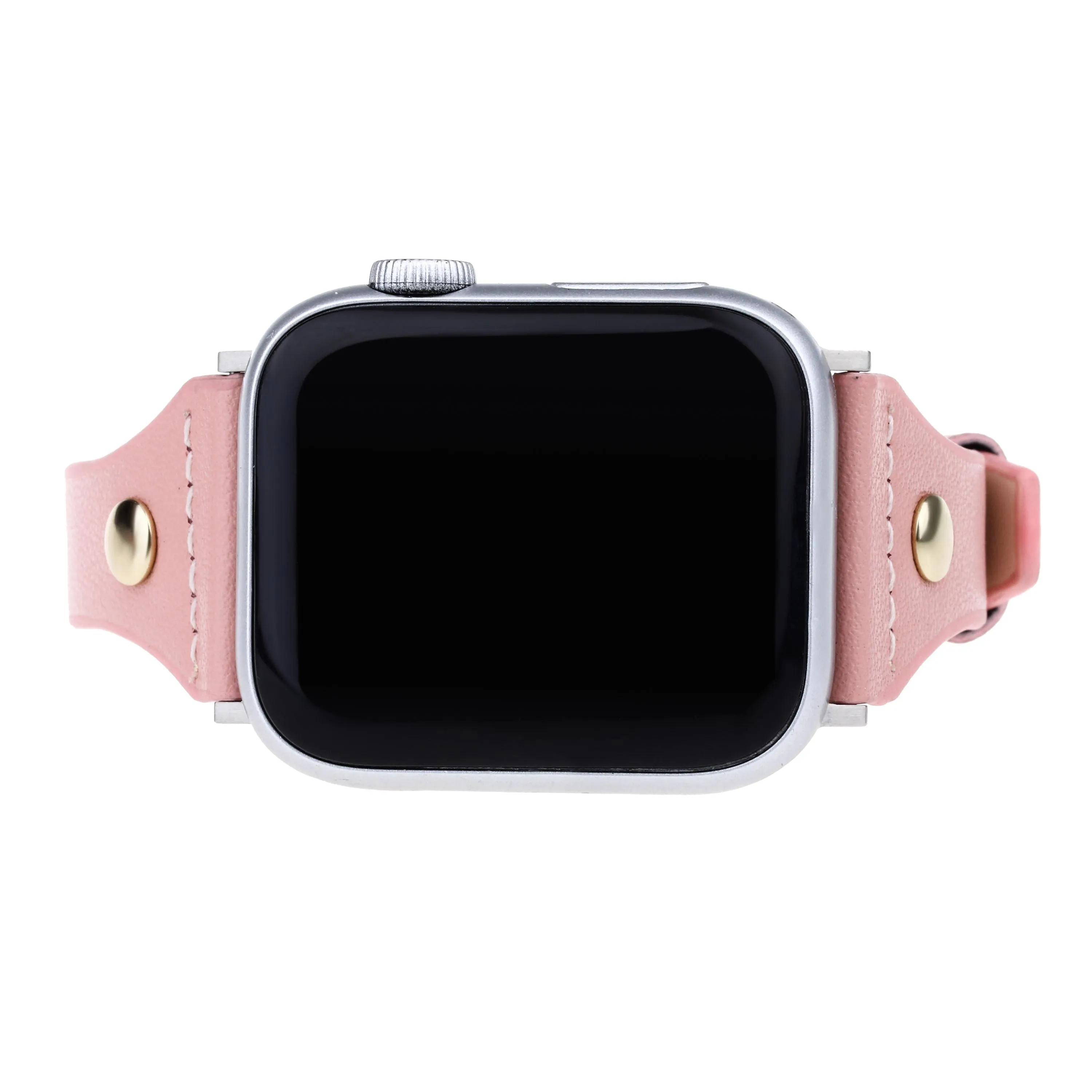 Pink on Silver Apple Watch Strap