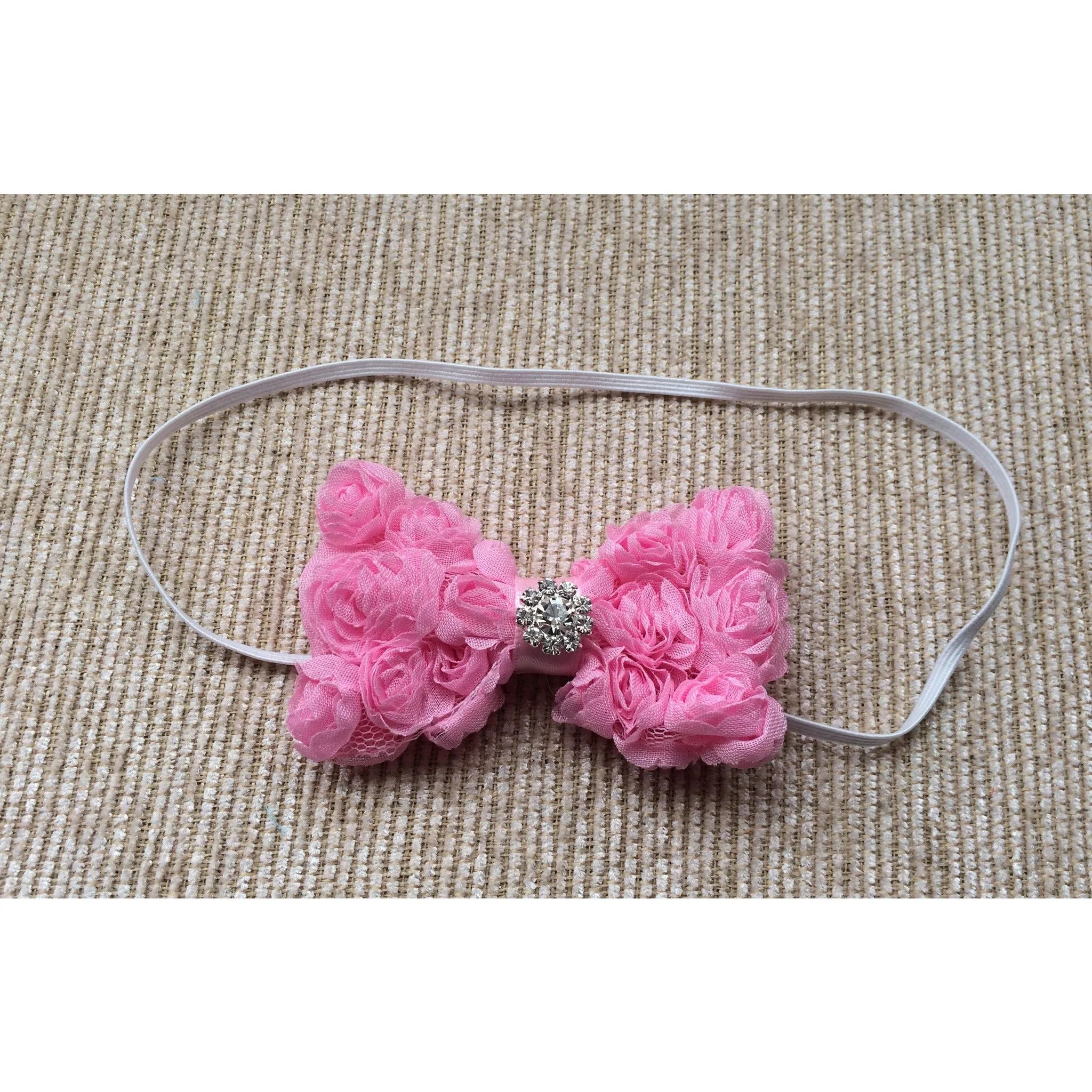 Pink Rosette Baby Headband