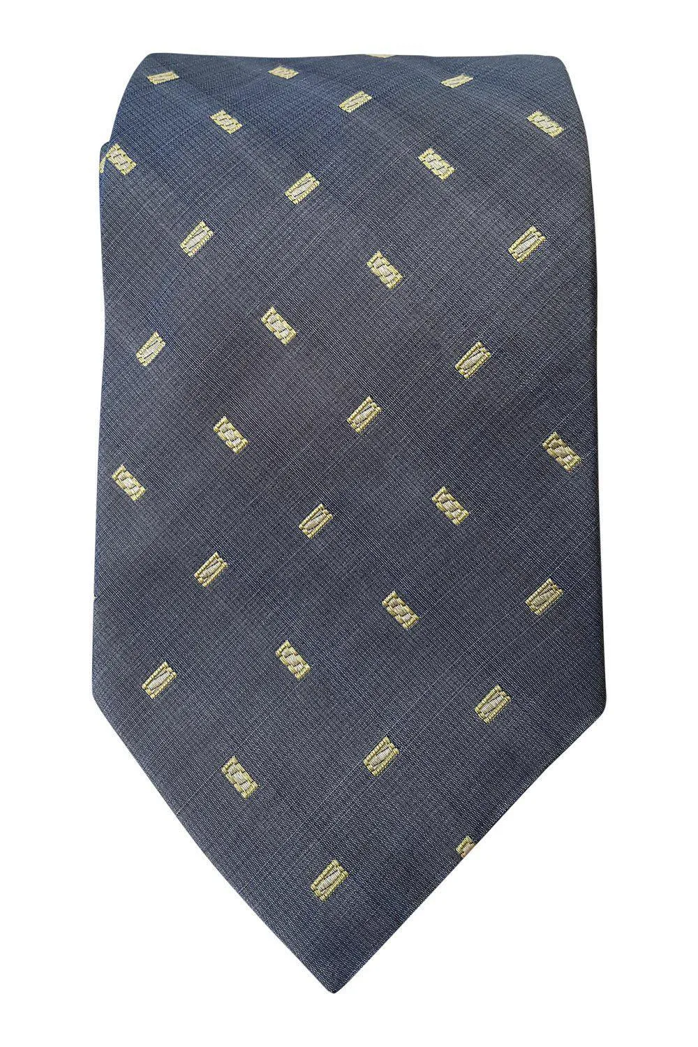 PROFUOMO Grey Tie Yellow Square Repeat 100% Silk (59")