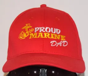 Proud Marine Dad Hat - Black, Navy Blue, or Red