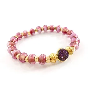 "Druzy Dream" Bracelet (Rosey)