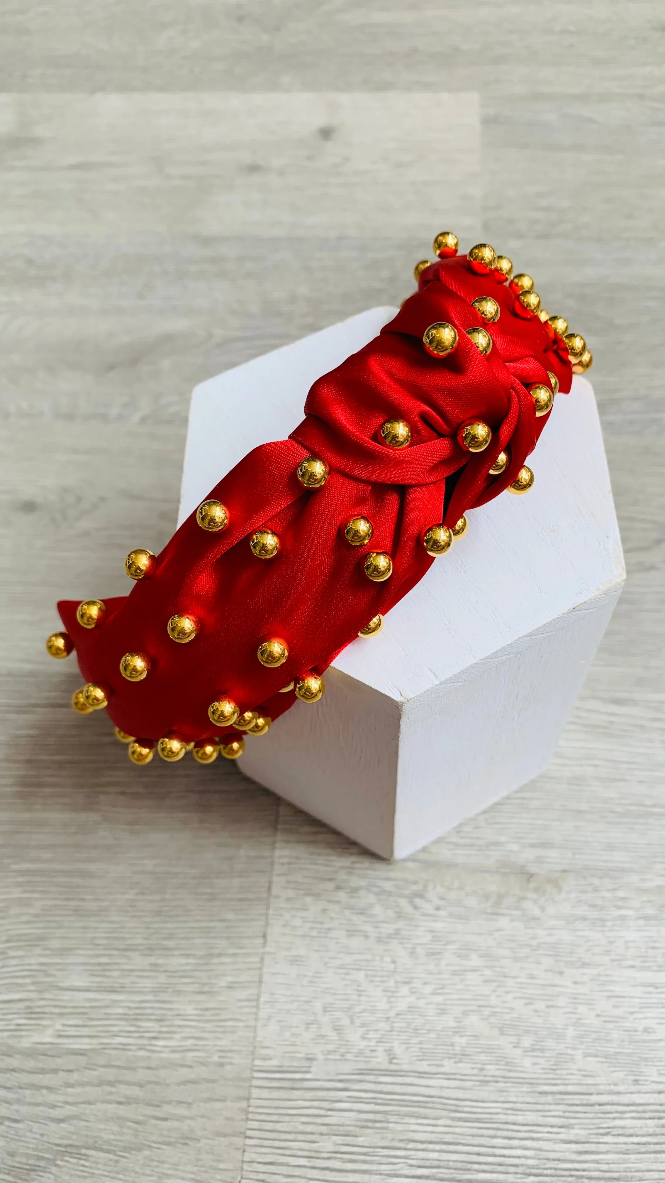 Ruby Jewel Red Gold Bead Headband