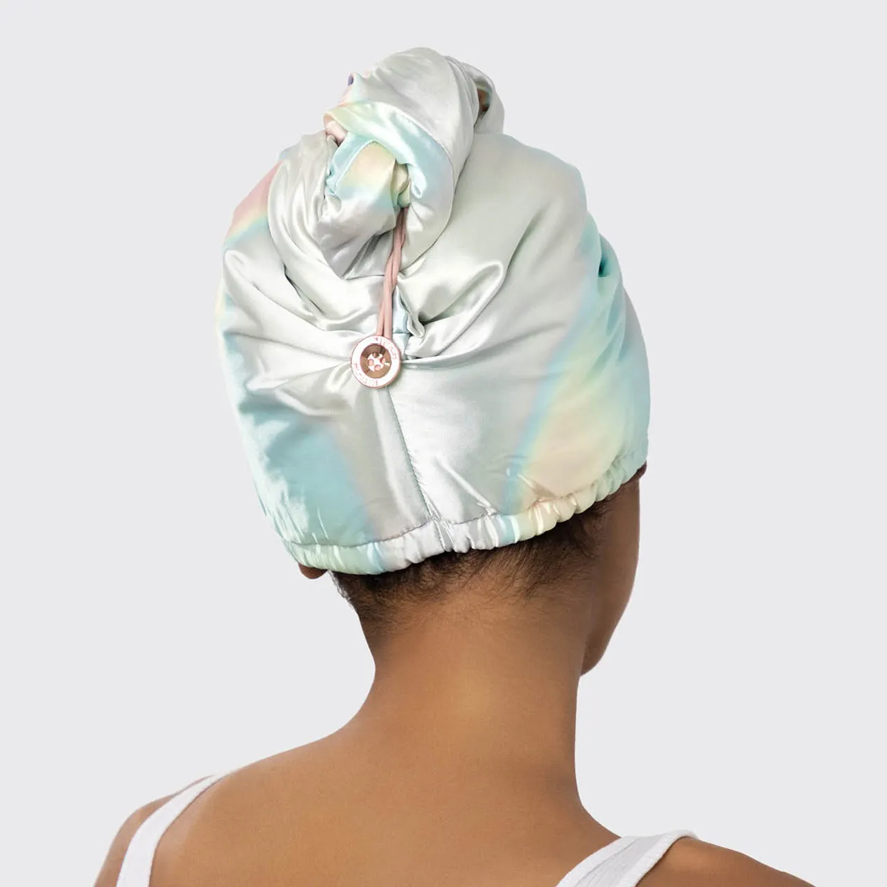 Satin-Wrapped Hair Towel - Aura