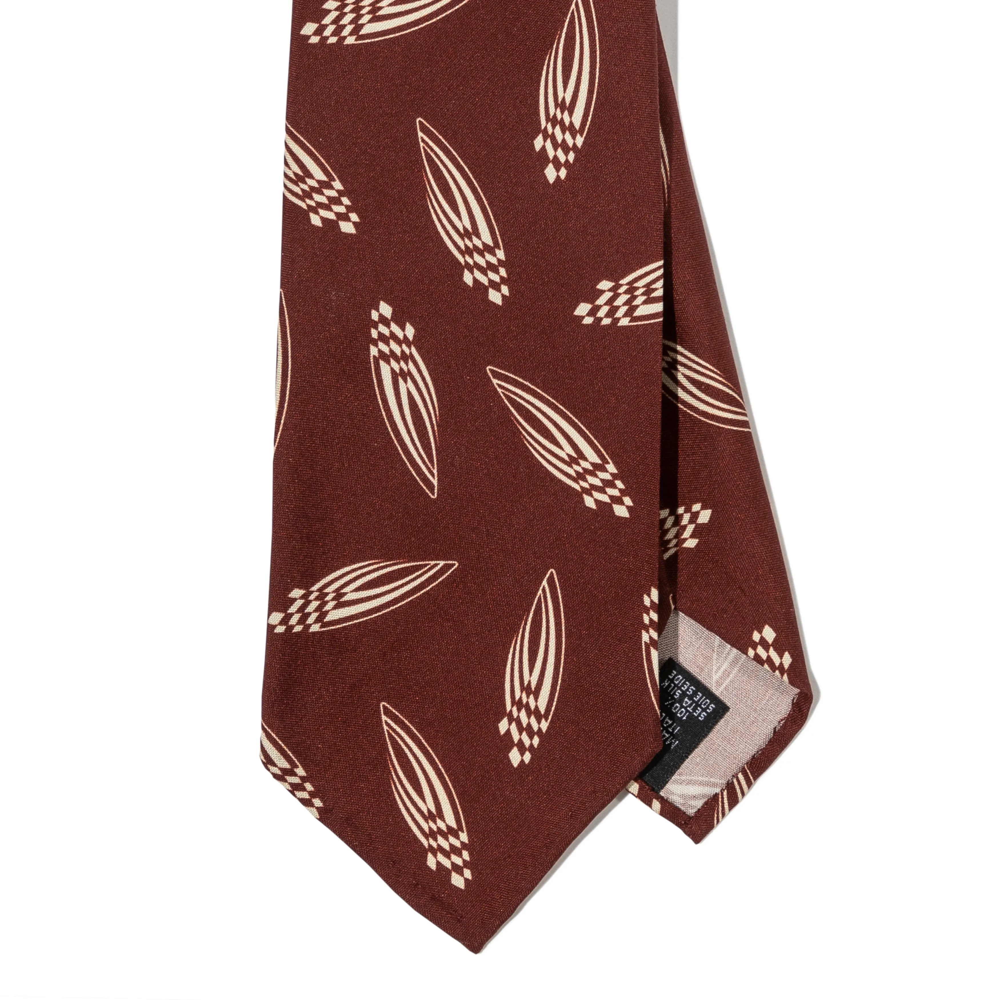 Schappe Silk Deco Print Seven-fold Tie