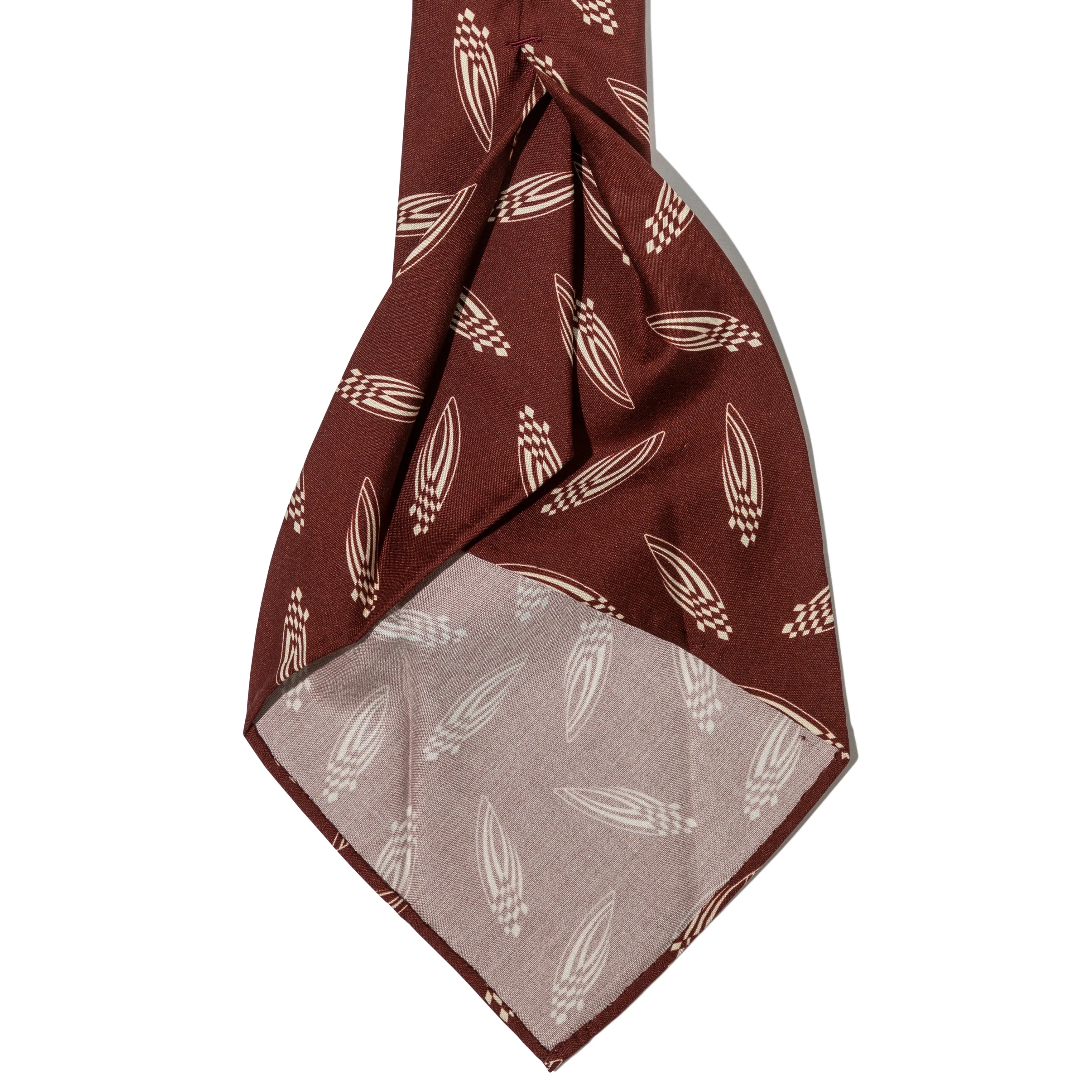 Schappe Silk Deco Print Seven-fold Tie