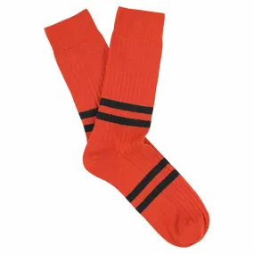 Stripes socks - Orange / Off Black