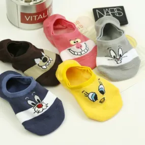 Summer Cartoon Cotton Thin Women's Boat Socks