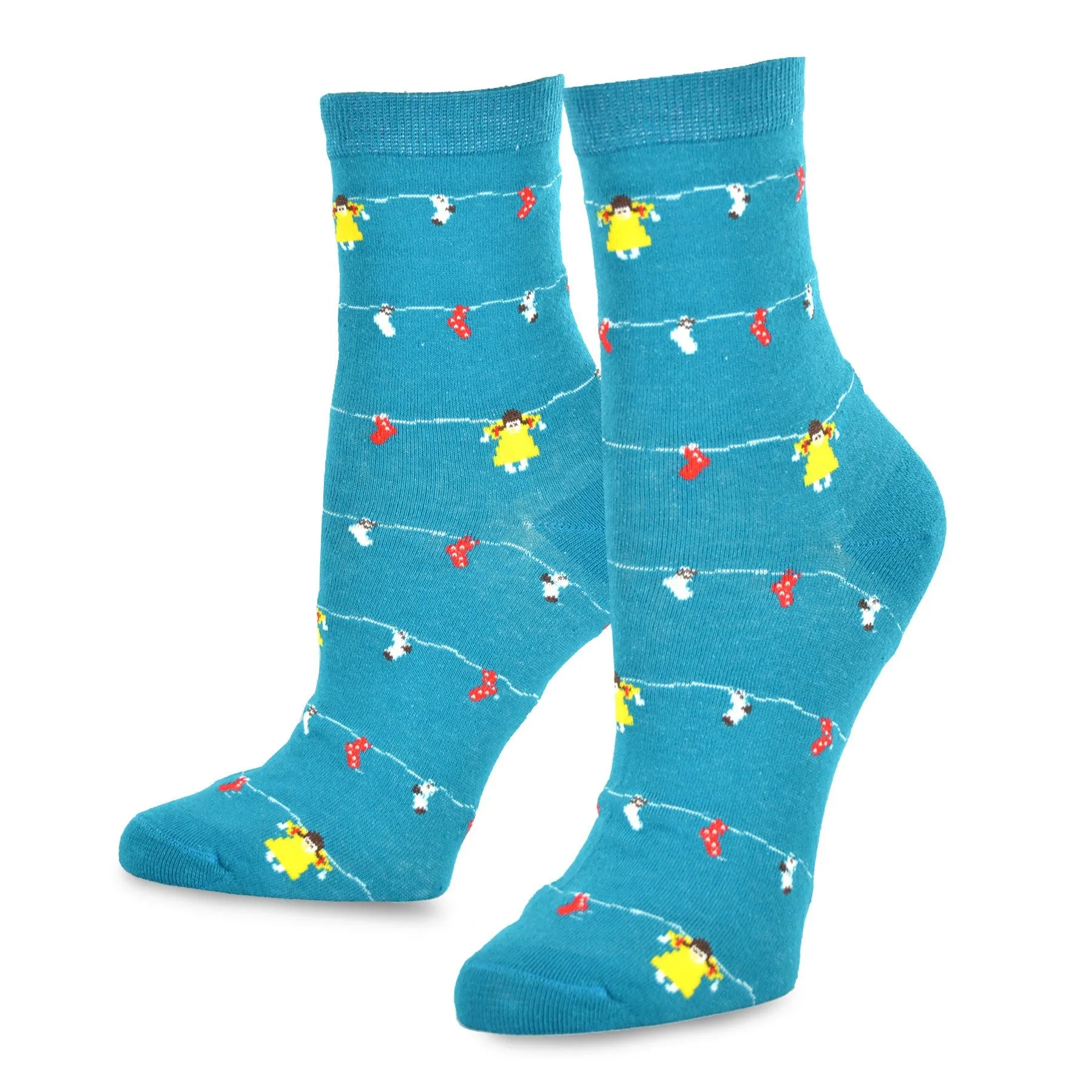 TeeHee Socks Women's Casual Cotton Crew Hanging Socks 5-Pack (11913)