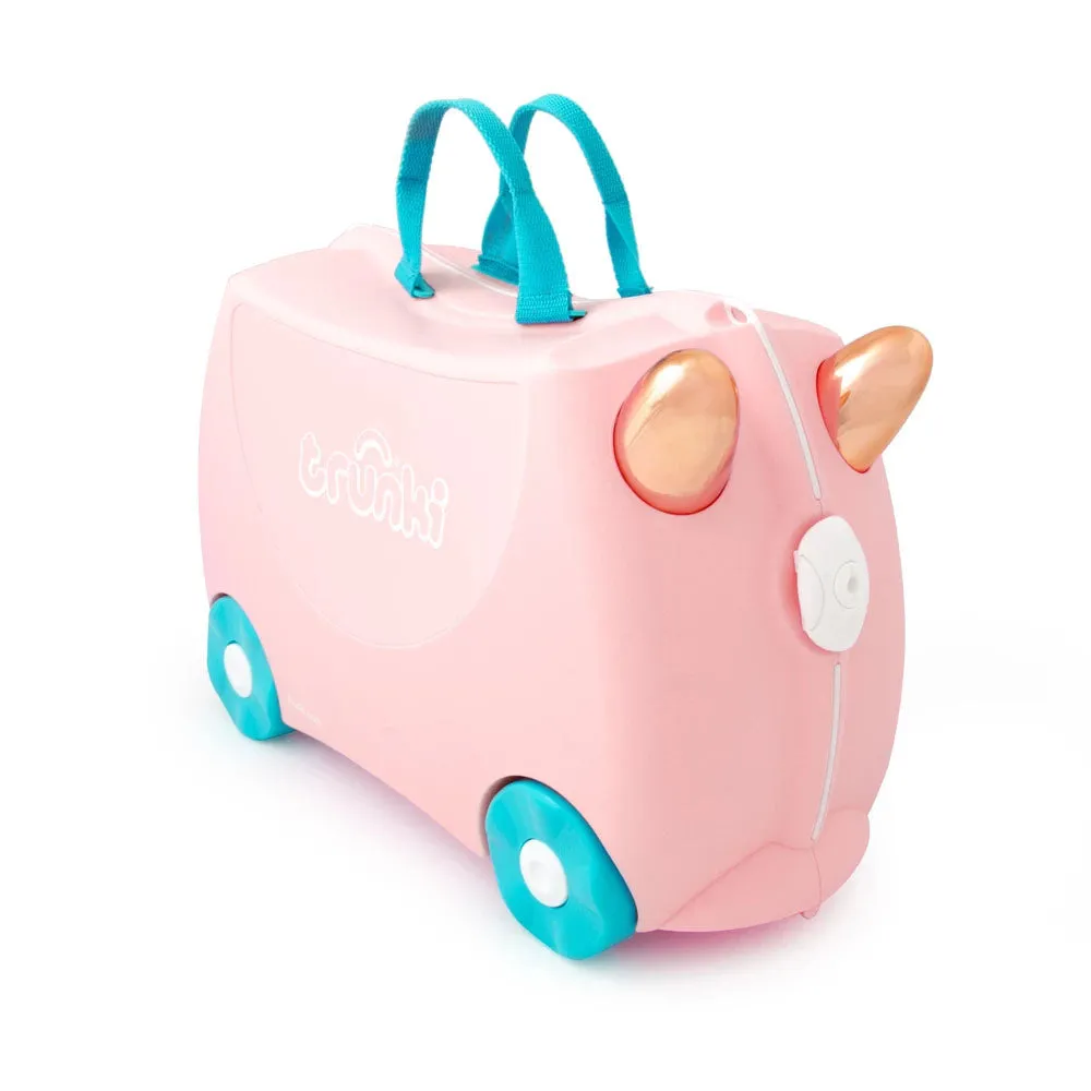 Trunki original innovative Ride On Suitcase for kids age 3  Flossi Flamingo