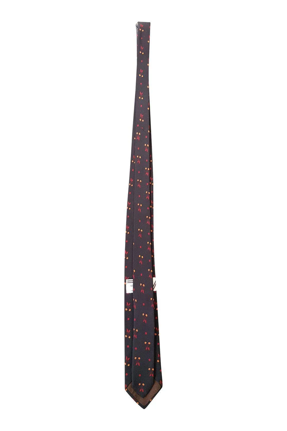 VALENTINO Vintage 100% Silk Black Berry Print Tie (55")