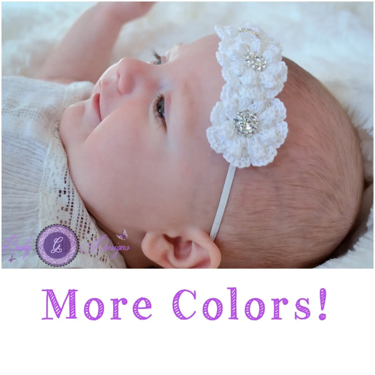 White Crochet Baby Headband