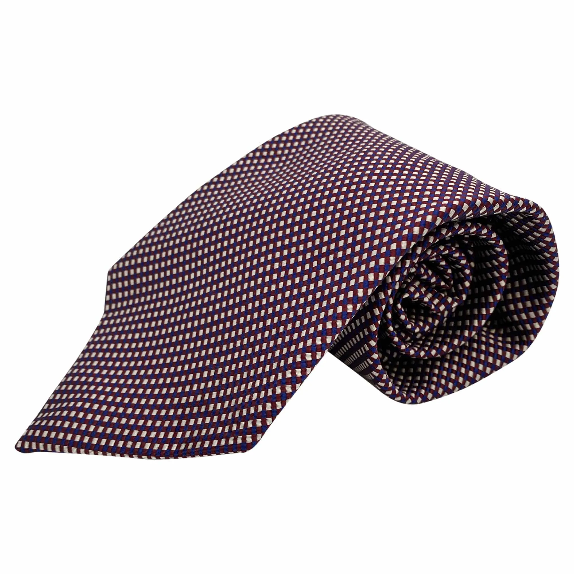 XMI PLATINUM TIE Silk Mini Print Tie - Purple & Red